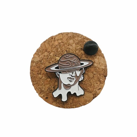 ✨Enamel Pin Roman Sculpture with Mirror Puzzle Bubblegum Planet Brooch Pop Art✨ - Picture 3 of 7